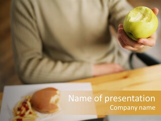 Man Officeworker Fastfood PowerPoint Template