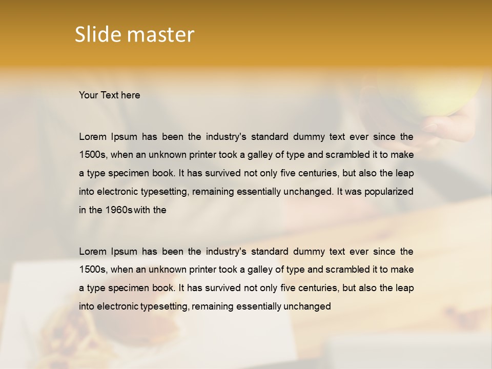 Man Officeworker Fastfood PowerPoint Template