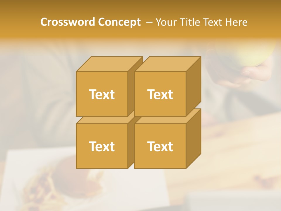 Man Officeworker Fastfood PowerPoint Template