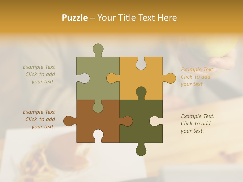 Man Officeworker Fastfood PowerPoint Template