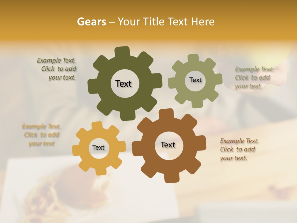 Man Officeworker Fastfood PowerPoint Template