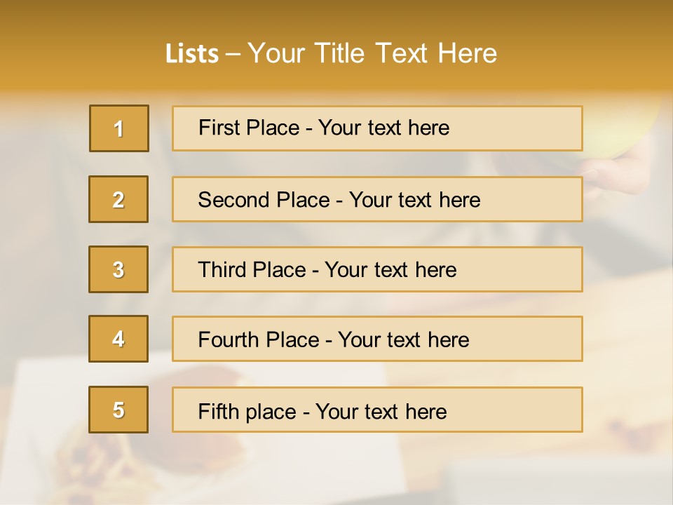 Man Officeworker Fastfood PowerPoint Template