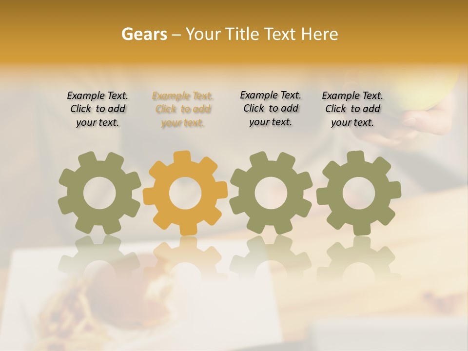 Man Officeworker Fastfood PowerPoint Template