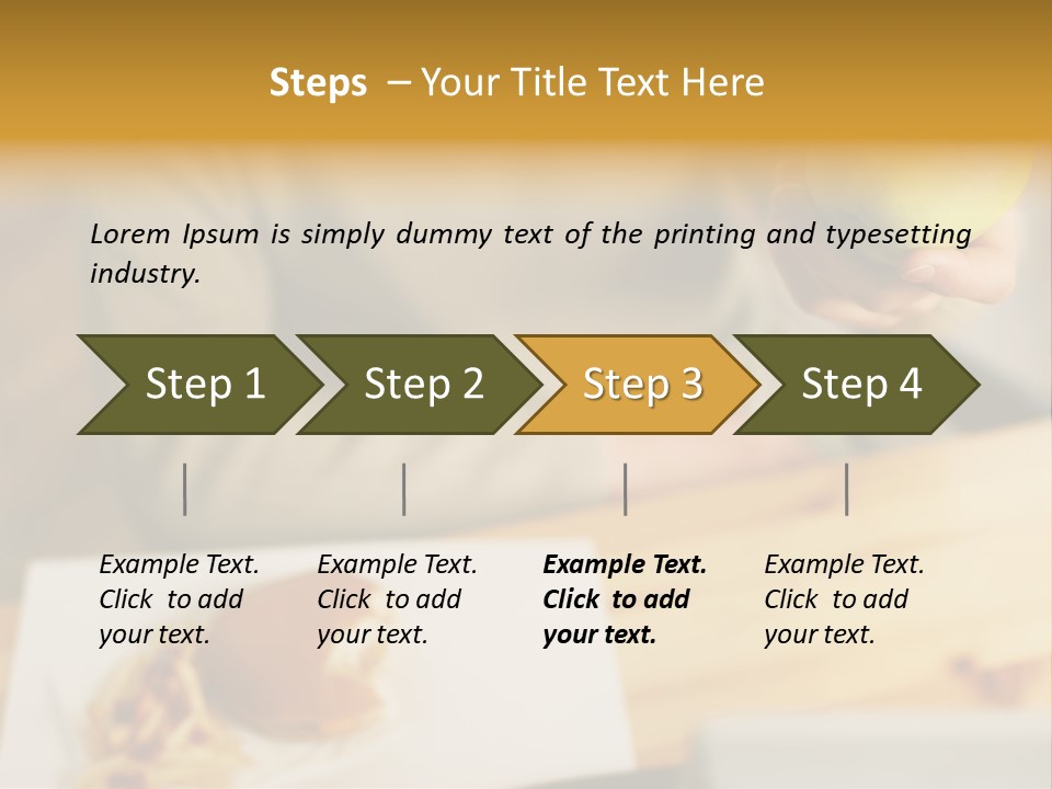 Man Officeworker Fastfood PowerPoint Template