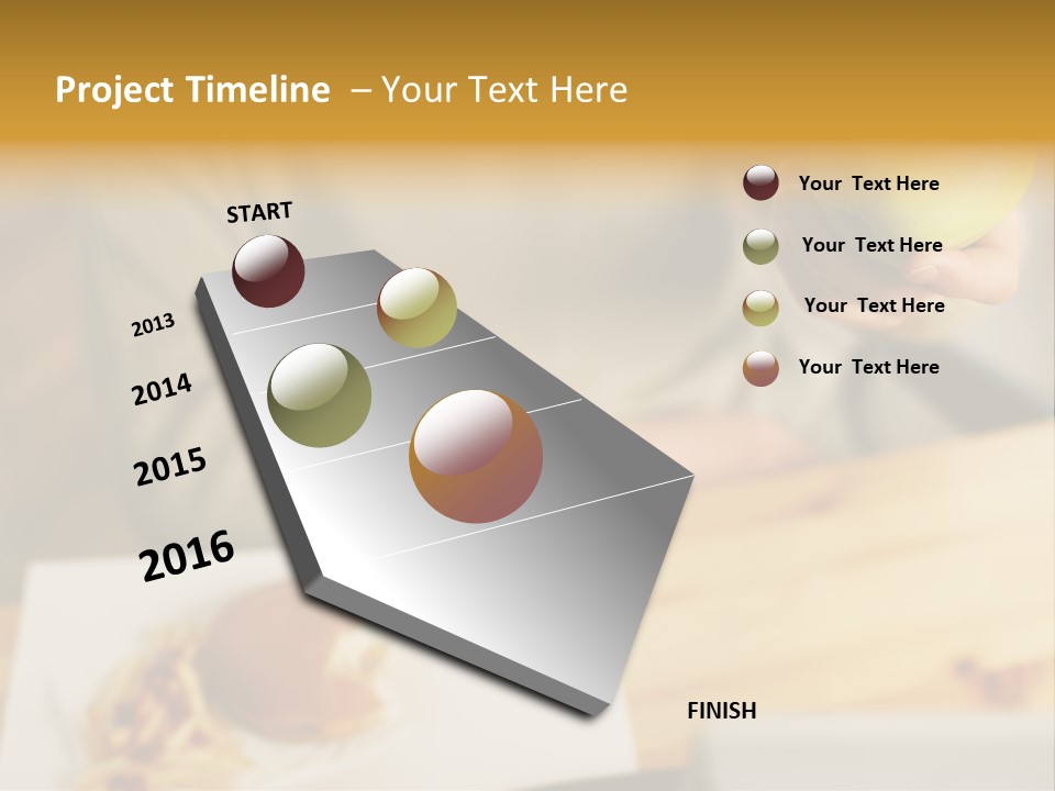 Man Officeworker Fastfood PowerPoint Template