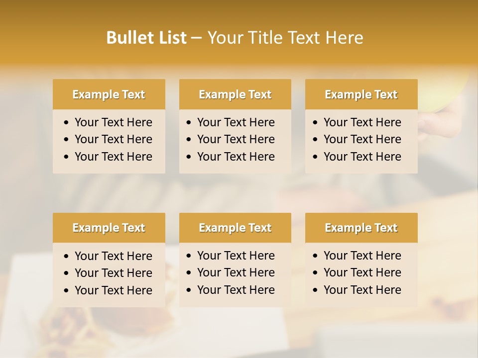 Man Officeworker Fastfood PowerPoint Template