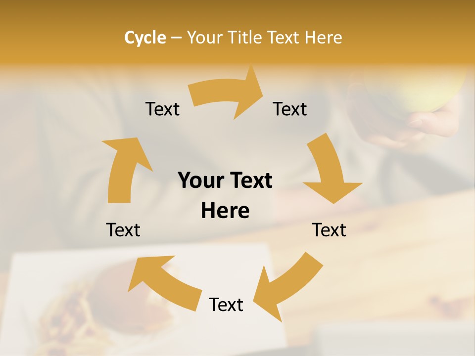 Man Officeworker Fastfood PowerPoint Template