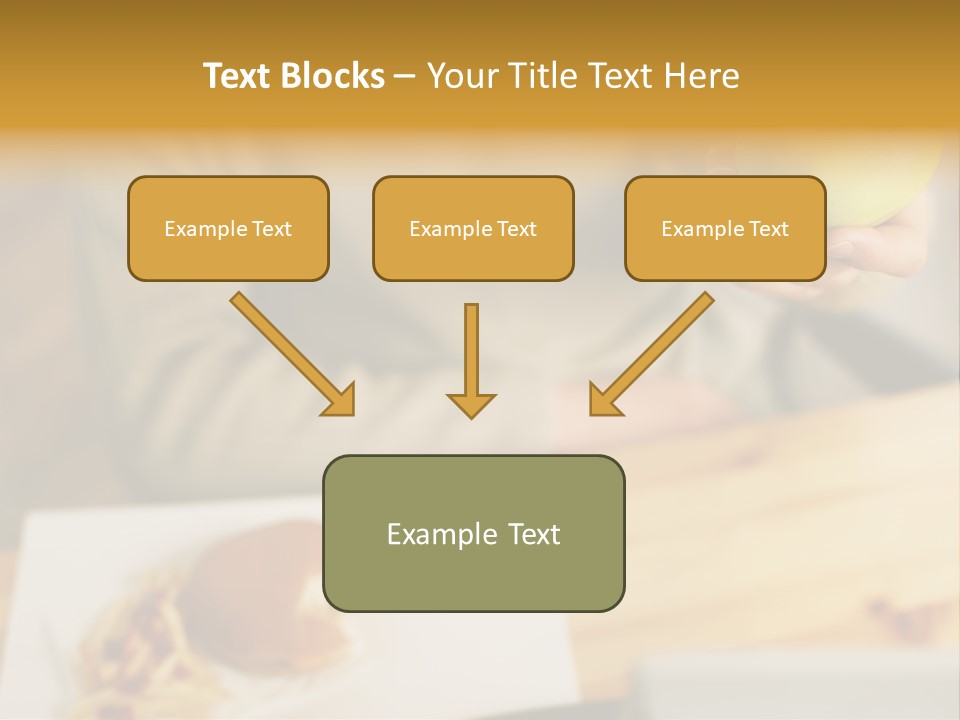 Man Officeworker Fastfood PowerPoint Template