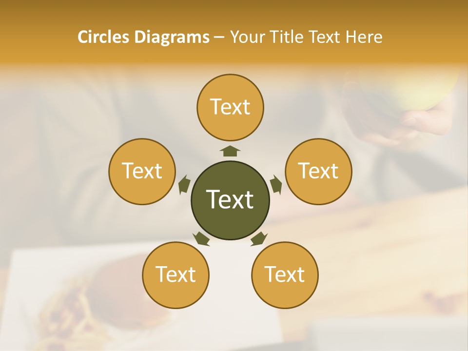 Man Officeworker Fastfood PowerPoint Template