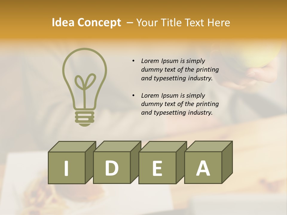 Man Officeworker Fastfood PowerPoint Template