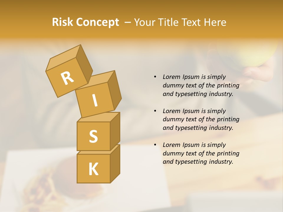 Man Officeworker Fastfood PowerPoint Template