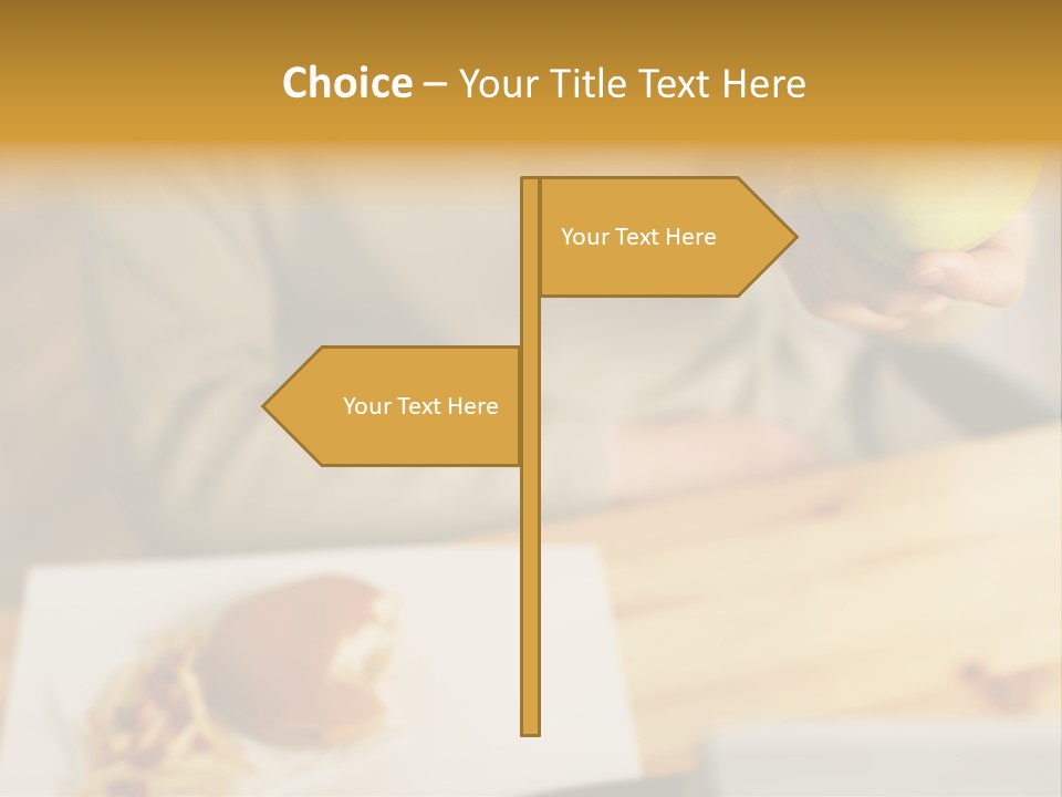 Man Officeworker Fastfood PowerPoint Template