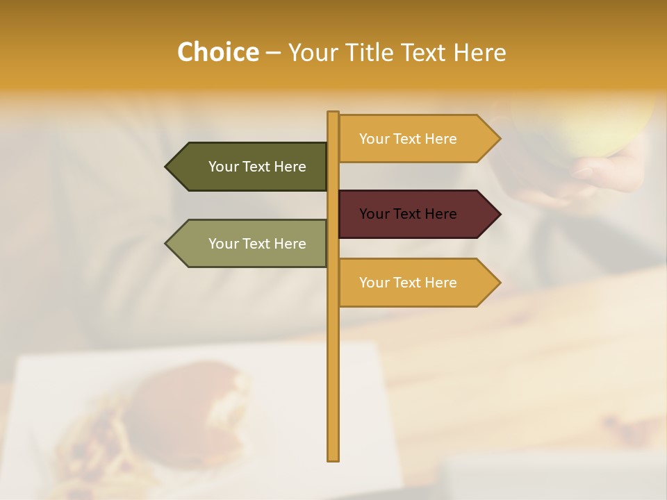 Man Officeworker Fastfood PowerPoint Template