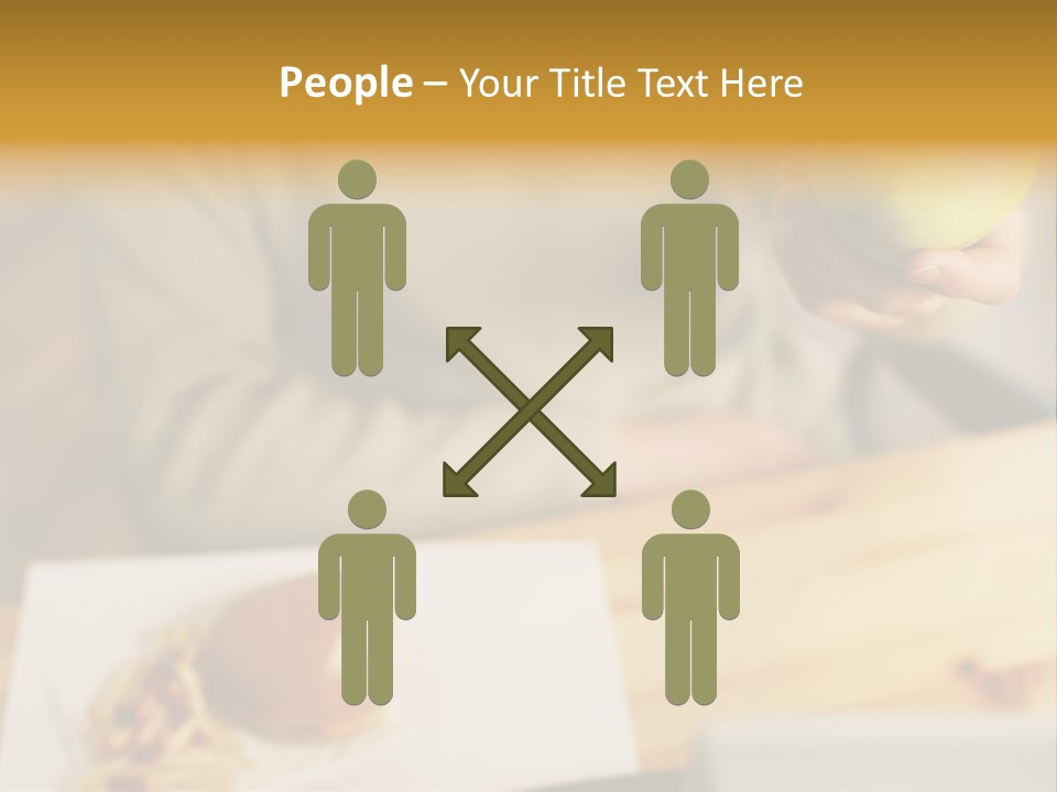 Man Officeworker Fastfood PowerPoint Template