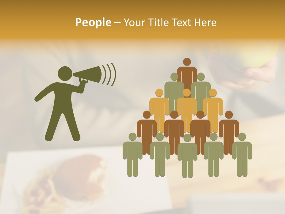 Man Officeworker Fastfood PowerPoint Template