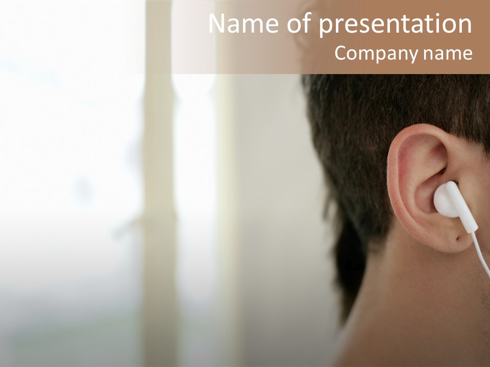 Business Ear Oneperson PowerPoint Template