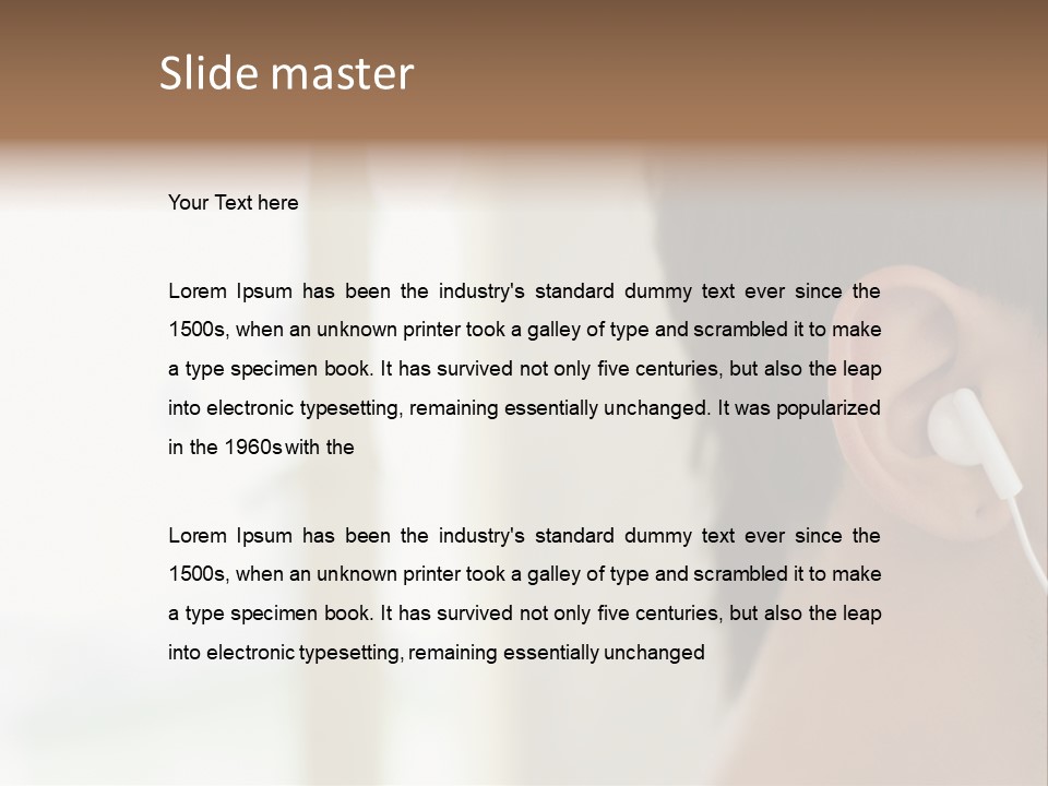 Business Ear Oneperson PowerPoint Template