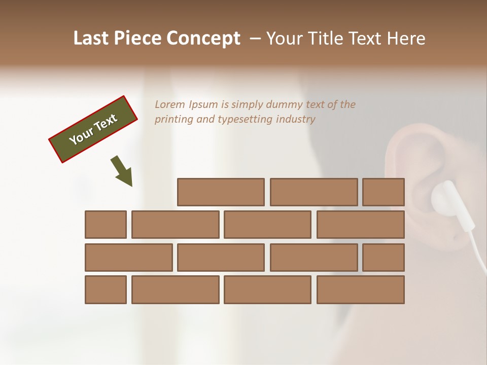 Business Ear Oneperson PowerPoint Template