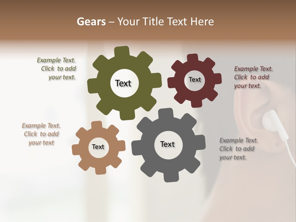 Business Ear Oneperson PowerPoint Template