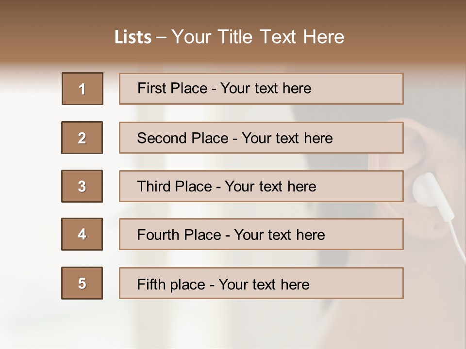 Business Ear Oneperson PowerPoint Template