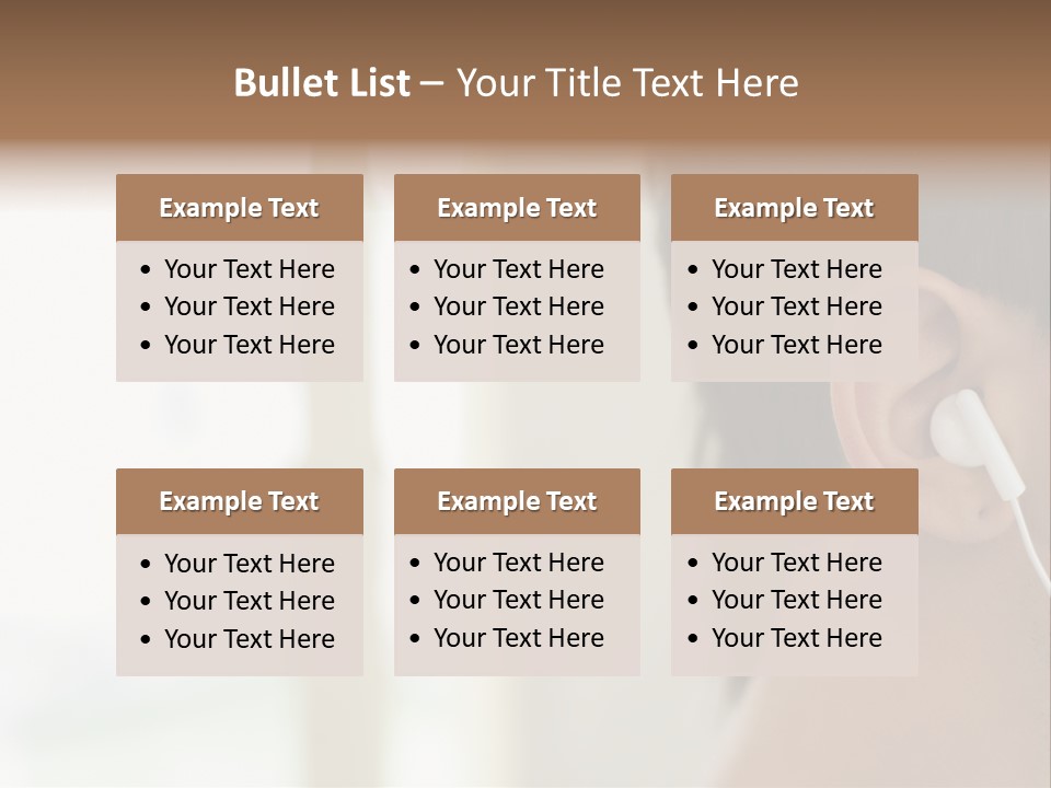 Business Ear Oneperson PowerPoint Template