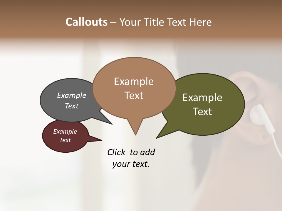 Business Ear Oneperson PowerPoint Template