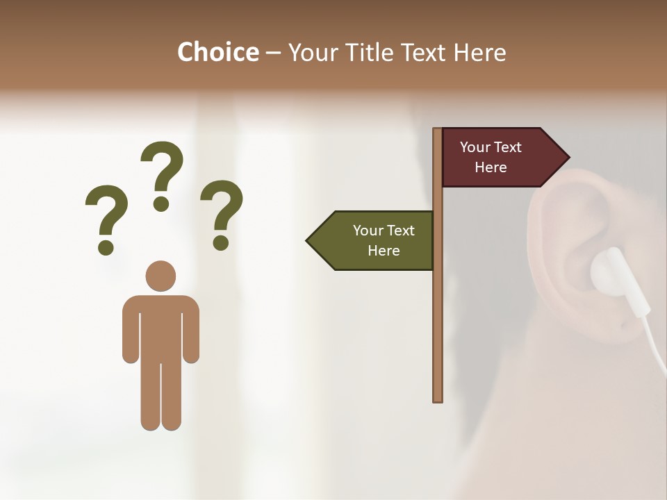 Business Ear Oneperson PowerPoint Template