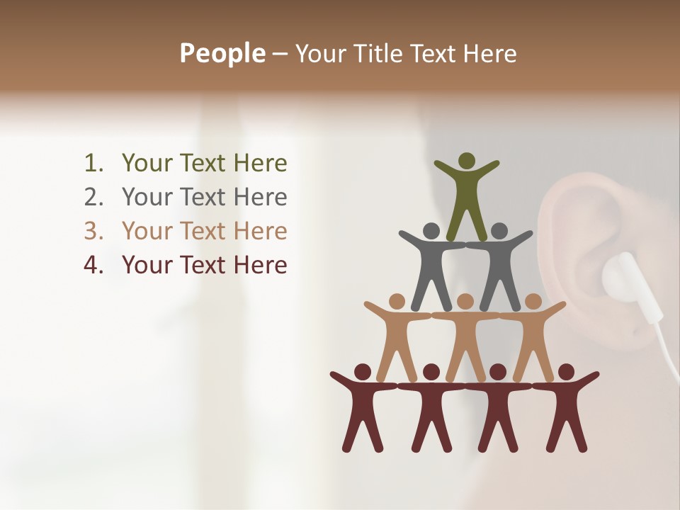 Business Ear Oneperson PowerPoint Template