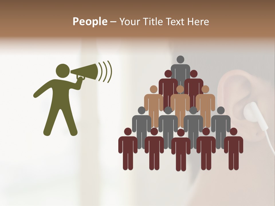 Business Ear Oneperson PowerPoint Template