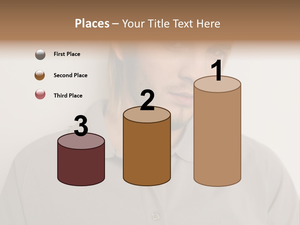 Young Man In A Grey Polo Shirt PowerPoint Template