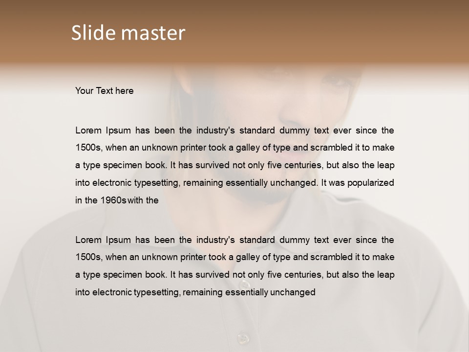 Young Man In A Grey Polo Shirt PowerPoint Template