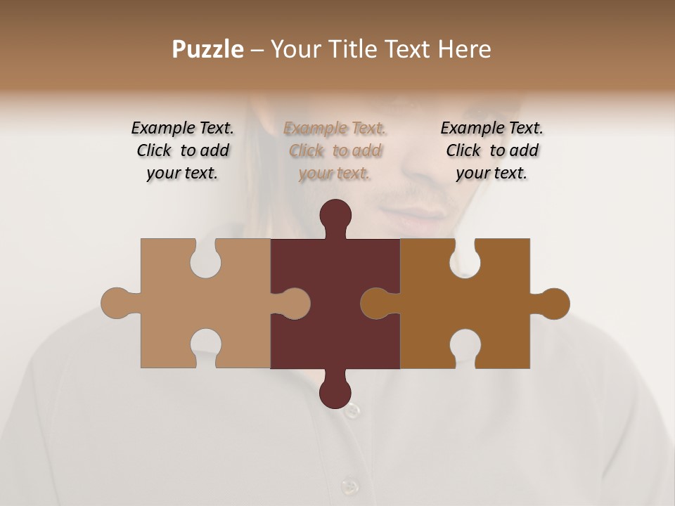 Young Man In A Grey Polo Shirt PowerPoint Template