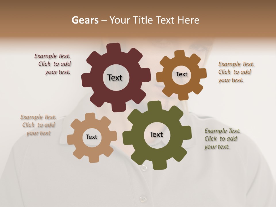 Young Man In A Grey Polo Shirt PowerPoint Template