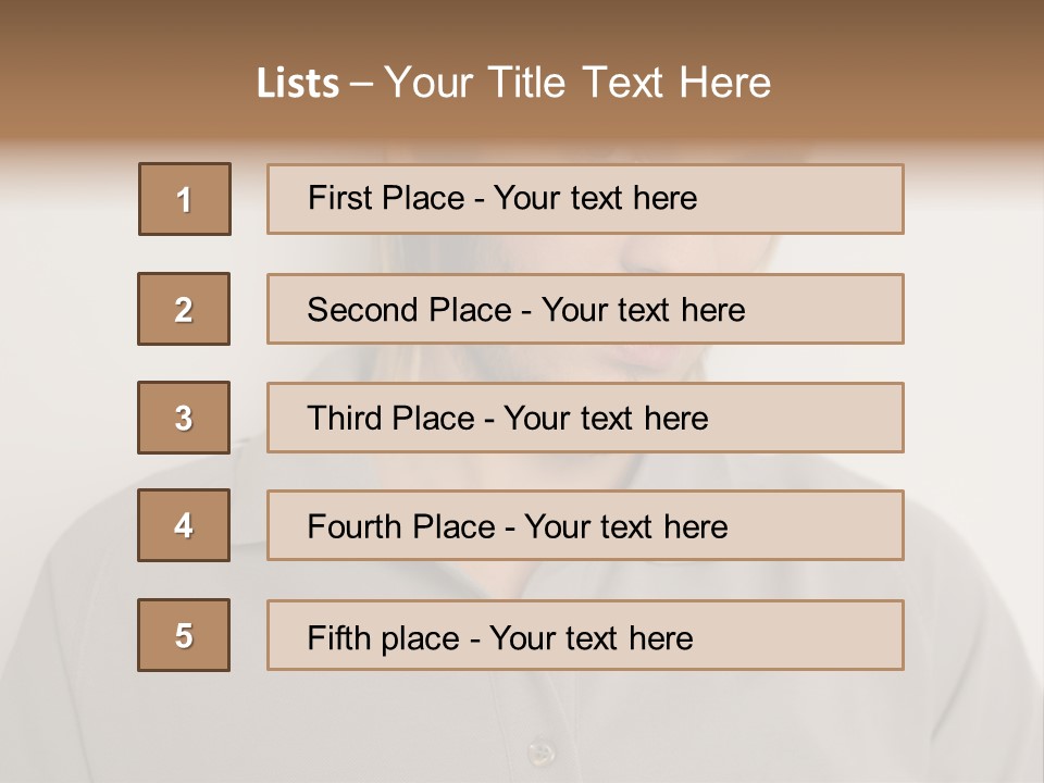 Young Man In A Grey Polo Shirt PowerPoint Template