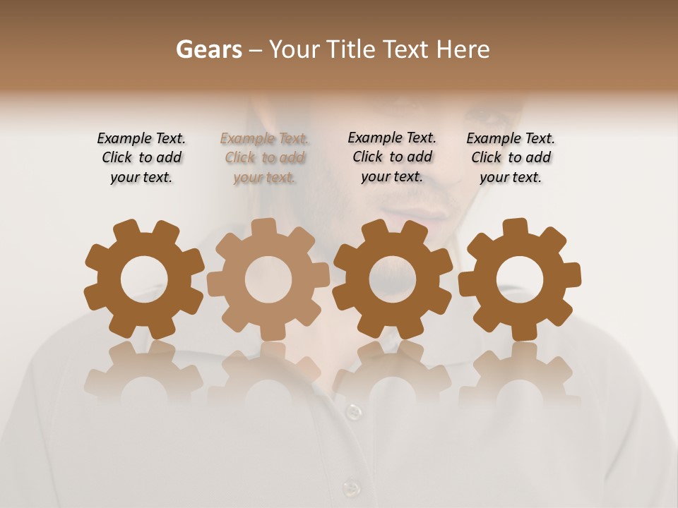 Young Man In A Grey Polo Shirt PowerPoint Template