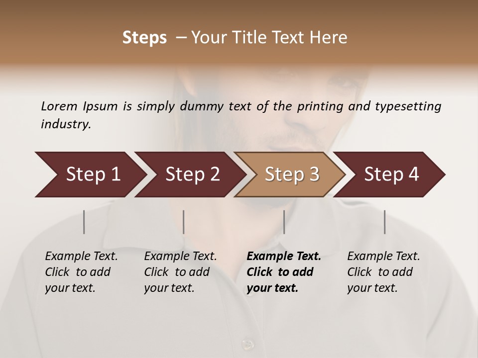 Young Man In A Grey Polo Shirt PowerPoint Template