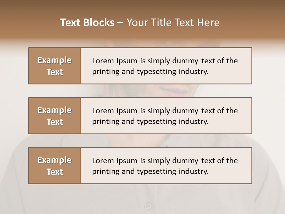 Young Man In A Grey Polo Shirt PowerPoint Template