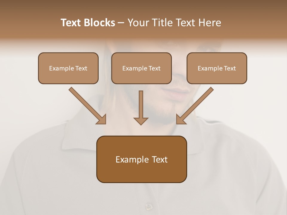 Young Man In A Grey Polo Shirt PowerPoint Template