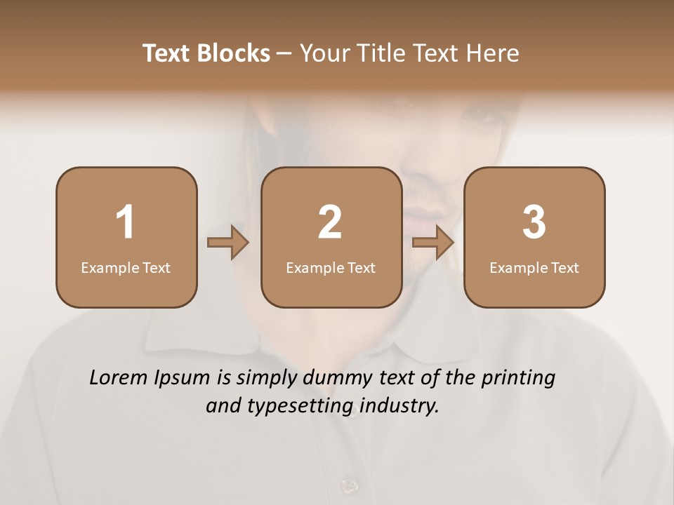 Young Man In A Grey Polo Shirt PowerPoint Template