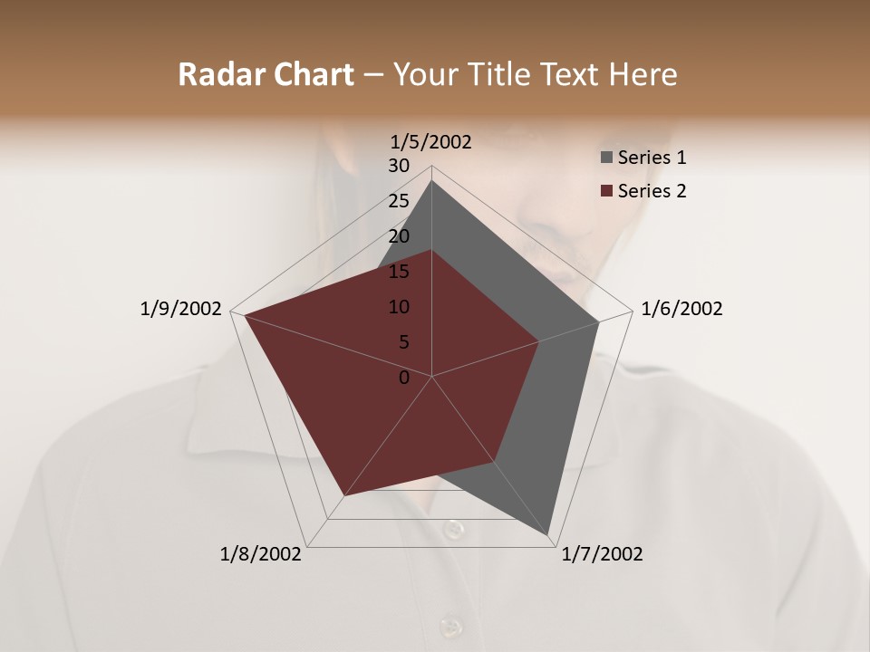 Young Man In A Grey Polo Shirt PowerPoint Template