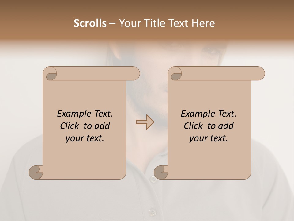 Young Man In A Grey Polo Shirt PowerPoint Template