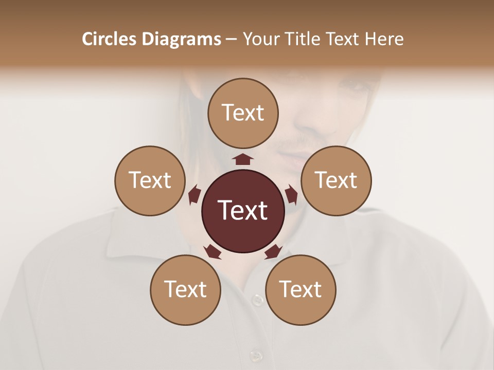 Young Man In A Grey Polo Shirt PowerPoint Template