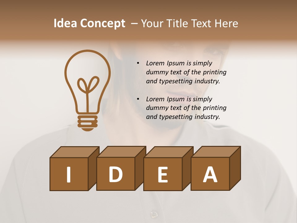 Young Man In A Grey Polo Shirt PowerPoint Template