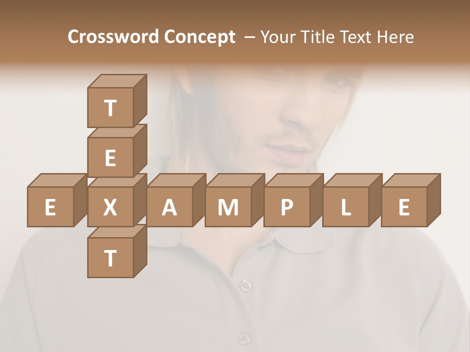 Young Man In A Grey Polo Shirt PowerPoint Template