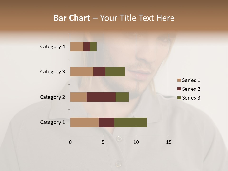 Young Man In A Grey Polo Shirt PowerPoint Template