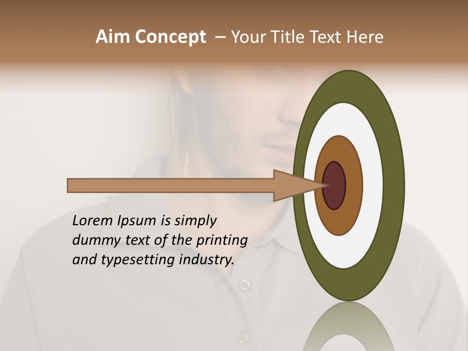 Young Man In A Grey Polo Shirt PowerPoint Template