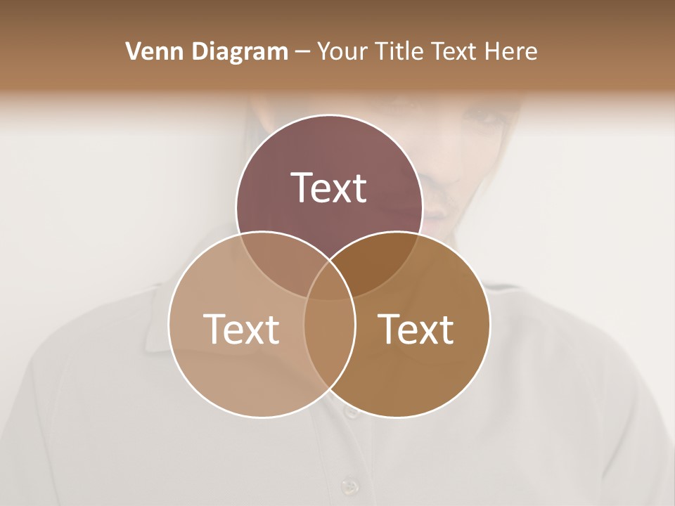 Young Man In A Grey Polo Shirt PowerPoint Template