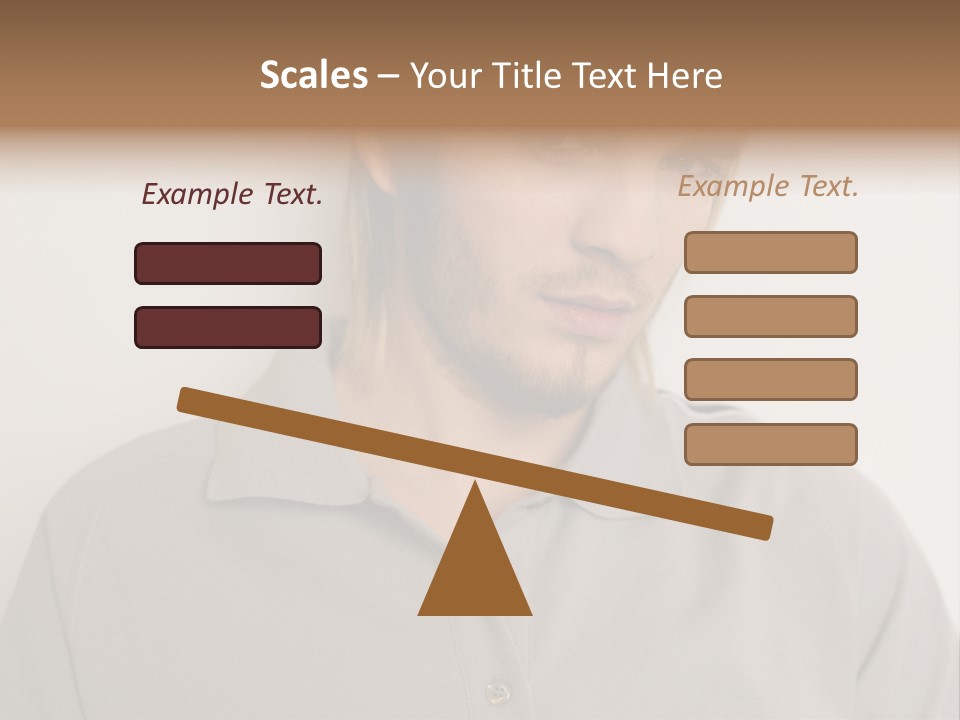 Young Man In A Grey Polo Shirt PowerPoint Template