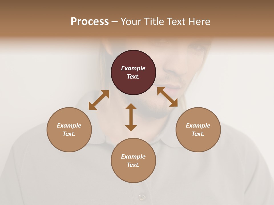 Young Man In A Grey Polo Shirt PowerPoint Template