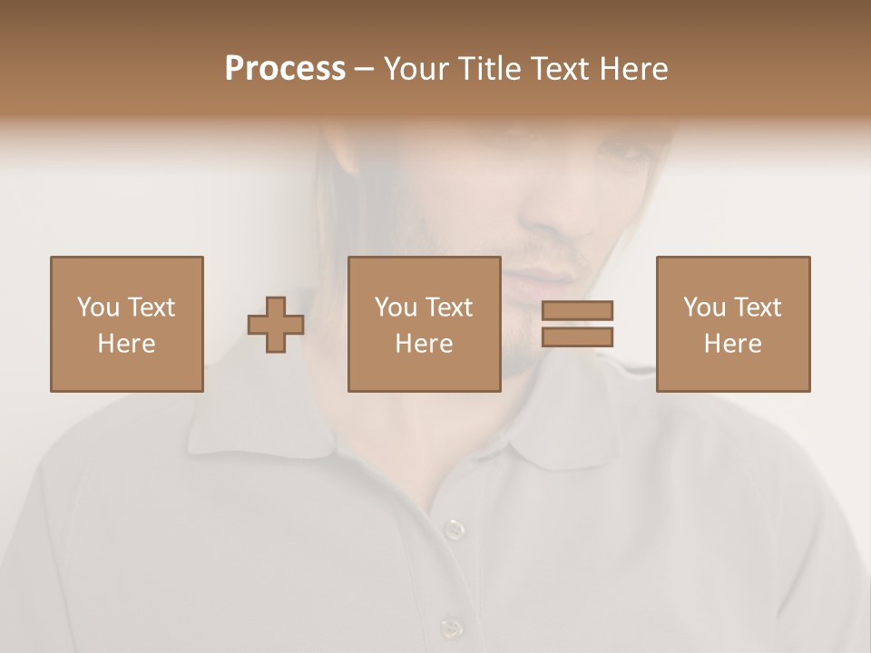 Young Man In A Grey Polo Shirt PowerPoint Template